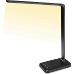 Lampe de bureau  led - rechargeable - blanc - intensit variable - port usb - minuterie darrt