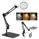 Lampe de bureau loupe 10x loupe avec lumire et support lampe loupe led avec pince et bras pivotant lampe ...