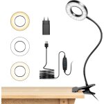 Lampe de bureau � pince flexible � 360�lampe lecture clipsable 3 modes d?�clairage &10 niveaux de luminosit� ...