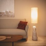 Lampe � poser c�ramique et toile bryony taupe