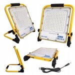 Lampe de chantier halog�ne led portable 200w sur 230v + c�ble usb batterie