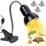 Lampe chauffante - tortue - 3 ampoules uva uvb - 25w 50w - pince pivotante 360�