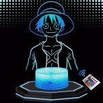 Lampe de chevet 3d led - one piece - luffy - multicolore - tactile - dcorative