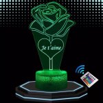 Lampe de chevet 3d led rose eternelle je taime veilleuse changement de couleurs lampe tactile cadeau ... Lampe de chevet 3d led rose eternelle je taime veilleuse changement de couleurs lampe tactile cadeau ...