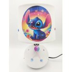 Lampe de chevet boule blanc perle strass stitch