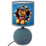 Lampe de chevet - pat patrouille - boule - bleu clair - coton - 40w - e14 Lampe de chevet - pat patrouille - boule - bleu clair - coton - 40w - e14