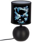 Lampe de chevet boule noir stitch silhouette