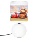 Lampe de chevet - cars - cac 93 - personnalisable - coton - cramique - 60w