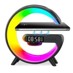 Lampes de chevet avec chargement sans fil chargeur de t�l�phone sans fil haut - parleur bluetooth r�veil ...