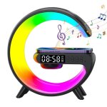 Lampe de chevet avec chargeur sans fil lampe dambiance g avec r�veil led lampe dimmable pour les dortoirs ...