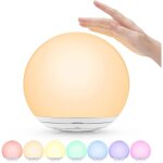 Lampe de chevet pour enfants rechargeable par usb avec 7 couleurs de lumi�re chaude � intensit� variable ...