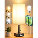 Lampe de chevet � intensit� variable 3 couleur (3000 / 4000 / 5000k) avec ports de charge usb - a + c ...