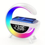 Lampe chevet led charge sans fil 15w bluetooth veilleuse r�glable r�veil