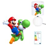 Lampe de chevet mario yoshy cration kikoucat made in france pied en cramique personnalisable avec prnom ...