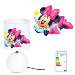 Lampe de chevet minnie ange cration kikoucat made in france pied en cramique personnalisable avec prnom ...
