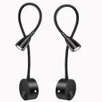 Lampe chevet murale 2 pack lumi�res applique liseuse led col de cygne lumi�re 3w 3000k blanc chaud lampe ...