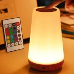 Lampe de chevet - rechargeable par usb - 13 couleurs rvb - t�l�commande - veilleuse tactile