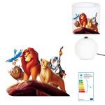 Lampe de chevet roi lion 1 cration kikoucat made in france pied en cramique personnalisable avec prnom ...