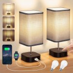 Lampe de chevet tactile lot de 2 - lampes de table 3 intensit� avec usb c + a ports � charge lampe chambre ...