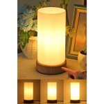 Lampe de chevet tactile - sightmark - intensit� variable - 24x12x12 cm - abat - jour en verre - beige ...