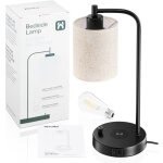 Lampe de chevet - underscore - led - chargeur induction - intensit� variable - abat - jour lin