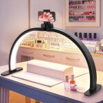 Lampe demi - lune pour ongles : grande lampe de table led � arc avec support pour t�l�phone ? lampe de ...
