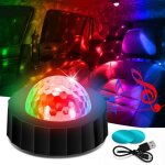Lampe disco boule lumi�re stroboscopique rgb avec activation sonore - alimentation usb - noir - pour ...