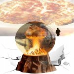 Lampe en forme de nuage de champignonlampe dexplosion de bombe atomiquelampe dambiance modle de bombe ...