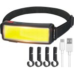 Lampe frontale  led cob puissante lampe frontale rechargeable par usb phare tanche 500 lumens 2 pices ...