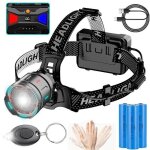 Lampe frontale led ultra puissante 100000lumens - hykjside - 9000mah lampe frontale rechargeable 3 modes ...