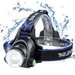 Lampe frontale rechargeable led 1200lmtorche frontale ip64 tanche zoomable 3 modes avec cble usb 2 ...