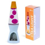 Lampe  lave - fisura - lampe  lave avec bougie sans lectricit orange rose et bleu. 29 x 85 (bougie ...