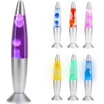 Lampe lave led multicolore violette - lampe  lave led cire blanche - lampe magma lave led fuse en verre ...