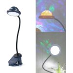 Lampe de lecture  pince led rechargeable par usb avec projection dtoiles intensit tactile  360  ...