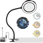 Lampe loupe 5x loupe  intensit variable avec lumire et support 3 modes de couleur rglables / 10 niveaux ...