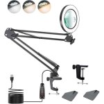 Lampe loupe de bureau - sightmark - grossissement 10x 15x - 3 modes de couleurs - 10 niveaux de gradation ...