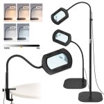 Lampe loupe � led avec pince 3 en 1 lampe de bureau led grossissement 10x bras en m�tal r�glabledimmable ...