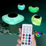 Lampe de piscine led - lampe flottante d�nergie solaire - �conome en �nergie - ip68 - 16 couleurs - t�l�comman ...