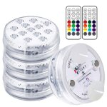 Lampe piscine led submersible aimoonsa 16 rgb multicolore ip68 - 4 pcs ventouse & aimant 30?50 h