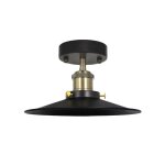 Plafonnier - vintage - 22cm - abat - jour noir - douille e27 - m�tal
