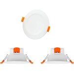 Lampes plafonnier led spot a encastrer led 8w plafond extra plat ip44 blanc chaud ou froid reglable avant ...
