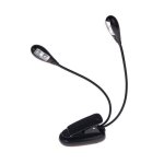 Lampe de pupitre de musique  pince 2 bras doubles 4 led flexible