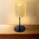 Lampe  poser rtro en mtal avec corde en papier tisse  la main tokius lampes de chevet e27 15cm dcoration ...