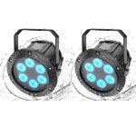 Lampe de sc�ne �tanche - uking rgbw projecteur effet de lumi�re - 6 led ip65 pour dj bar disco concert ...