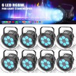Lampe de sc�ne �tanche - uking rgbw projecteur effet de lumi�re - 6 led ip65 pour dj bar disco concert ...