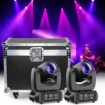 Lampe de scne - uking dj lyre beam led gobo 150w - pour concerts et ftes - pack de 2 avec flycase