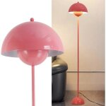 Lampe sur pied nordique rose base parabolique douille e27 pour salon salle  manger ou chambre.