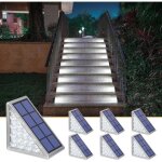 Lampes solaires pour escaliers lot de 6 lampes dext�rieur triangulaires blanc froid �tanches � �nergie ...