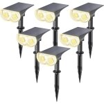 Lampe solaire ext�rieur 800lm spot solaire 3000k blanc chaud ip65 �tanche lampes de jardin 22 leds 3 ...