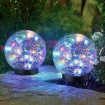 Lampe solaire dextérieur étanche en verre craquelé pour jardin et pelouse (multicolore 12 cm 30 led) Lampe solaire dextérieur étanche en verre craquelé pour jardin et pelouse (multicolore 12 cm 30 led)